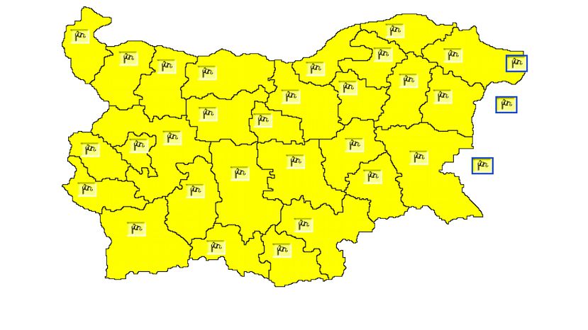 Из-за сильного ветра в Болгарии объявлен „желтый” уровень опасности