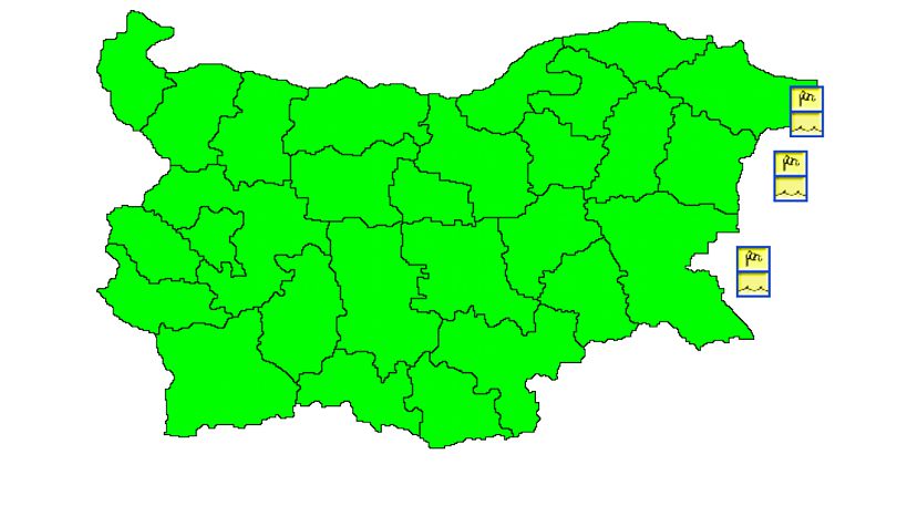 „Желтый” уровень опасности объявлен на болгарском побережье