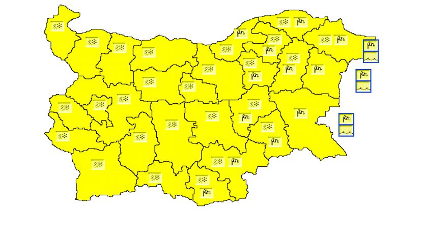 На всей территории Болгарии объявлен „желтый” уровень опасности