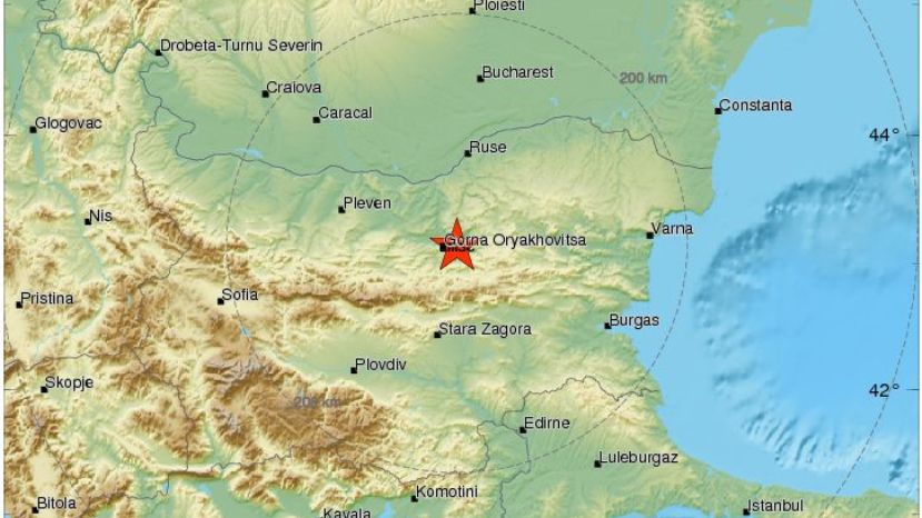 В Болгарии зарегистрировано землетрясение силой 4.2 балла по шкале Рихтера