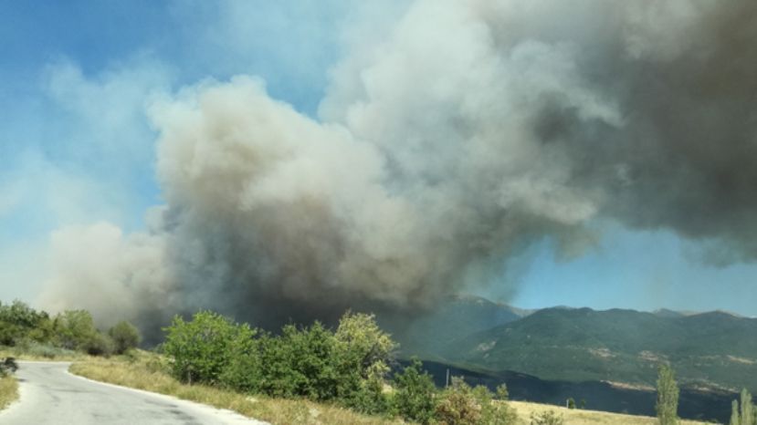 Горски пожар наложи евакуация на селo в Ямболско