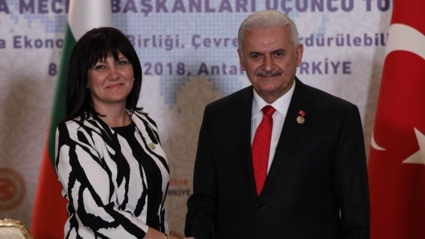 Председателят на Народното събрание Цвета Караянчева се срещна с председателя на турския парламент Бинали Йълдъръм