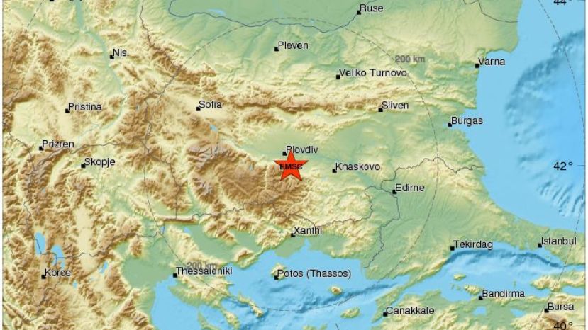 Вблизи Асеновграда зарегистрировано новое землетрясение