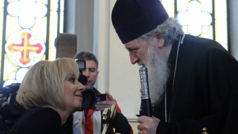 Мая Манолова и патриарх Неофит