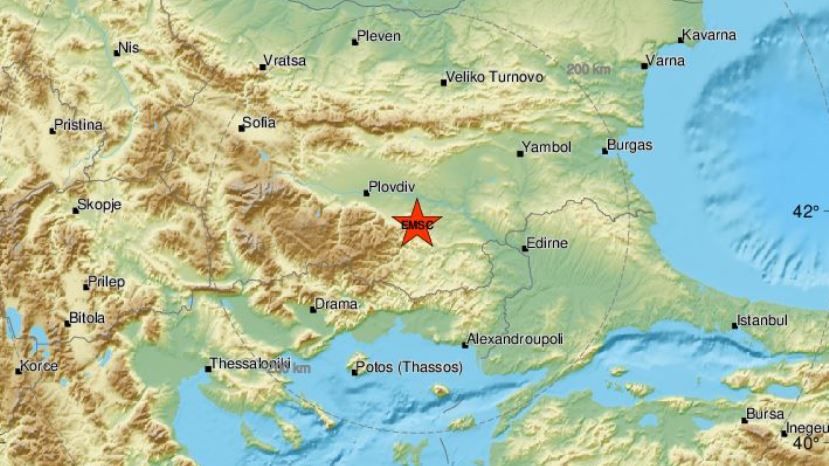 Ночью в Болгарии зарегистрировано землетрясение