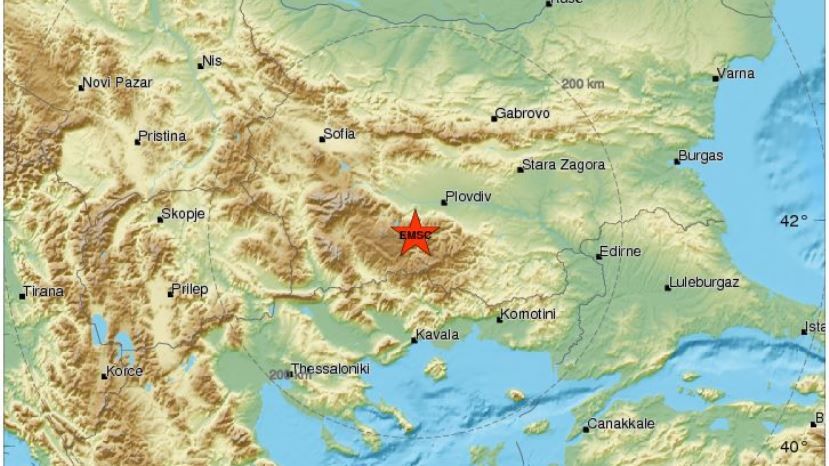 Земетресение е регистрирано в България