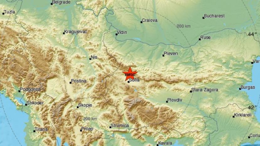 В Болгарии зарегистрировано землетрясение силой 3.9 балла