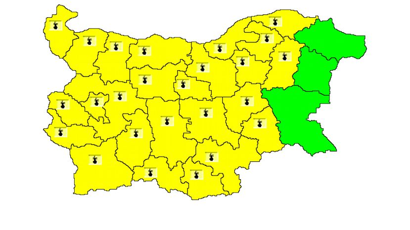 Из-за жары в 25 областях Болгарии объявлен „желтый” уровень опасности