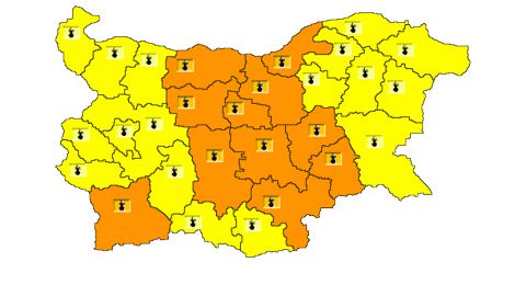 Из-за жары в 11 областях Болгарии объявлен „оранжевый” уровень опасности