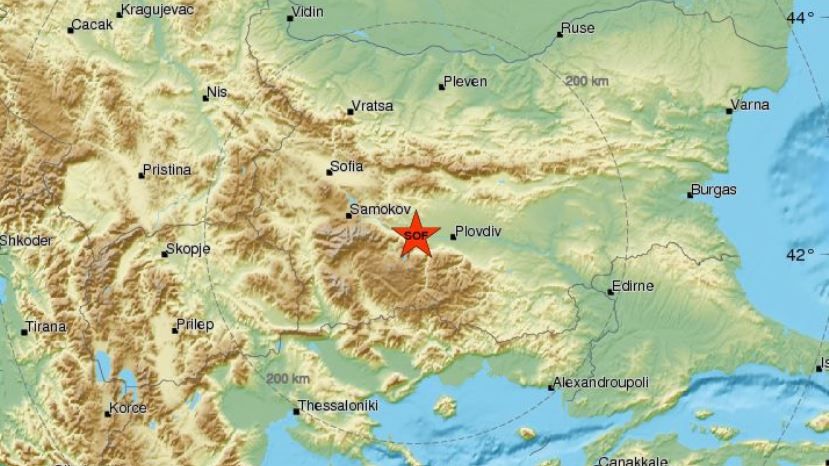 Вблизи Пазарджика произошло землетрясение
