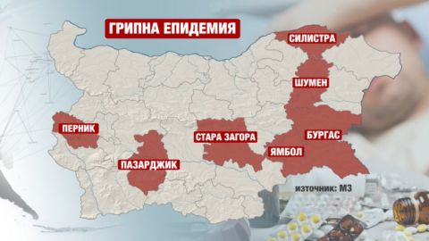 Эпидемия гриппа в Болгарии охватила 8 областей