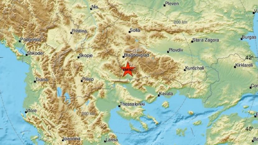 Вблизи Сандански зарегистрировано землетрясение