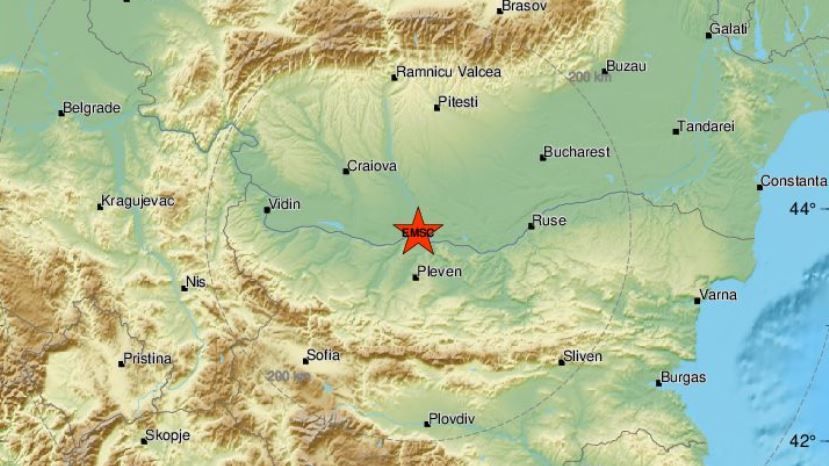Вблизи Плевена зарегистрировано землетрясение
