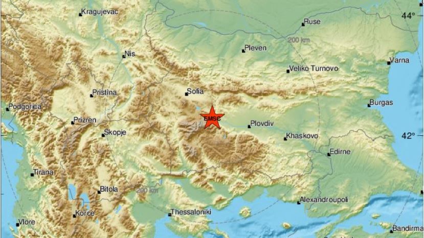 Второе за день землетрясение зарегистрировано в Болгарии