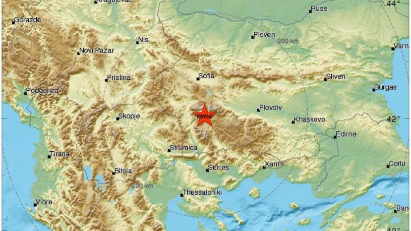В Юго-западной Болгарии зарегистрировано слабое землетрясение