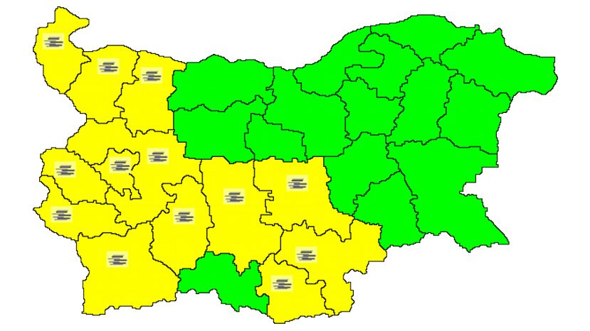 Из-за тумана в 13 областях Болгарии объявлен „желтый“ уровень опасности