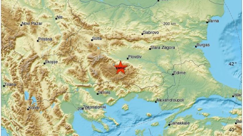 Слабое землетрясение зарегистрировано вблизи Девина