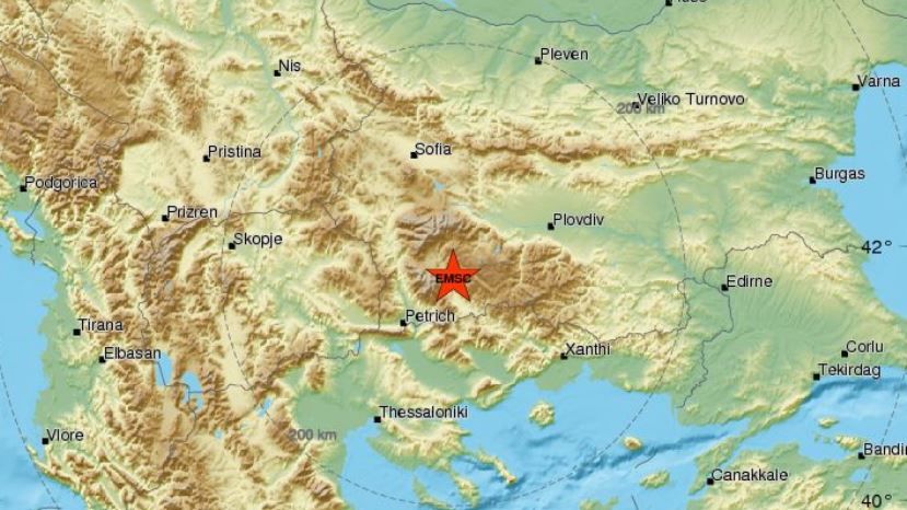 В Болгарии зарегистрировано землетрясение