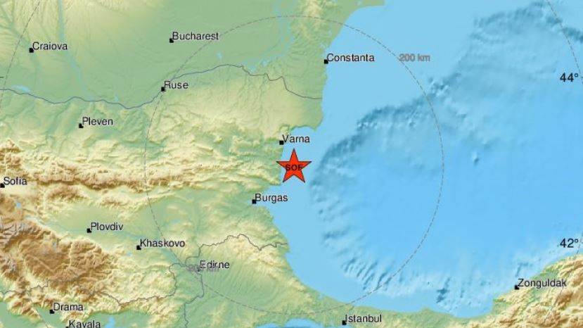 Слабо земетресение в морето край Варна