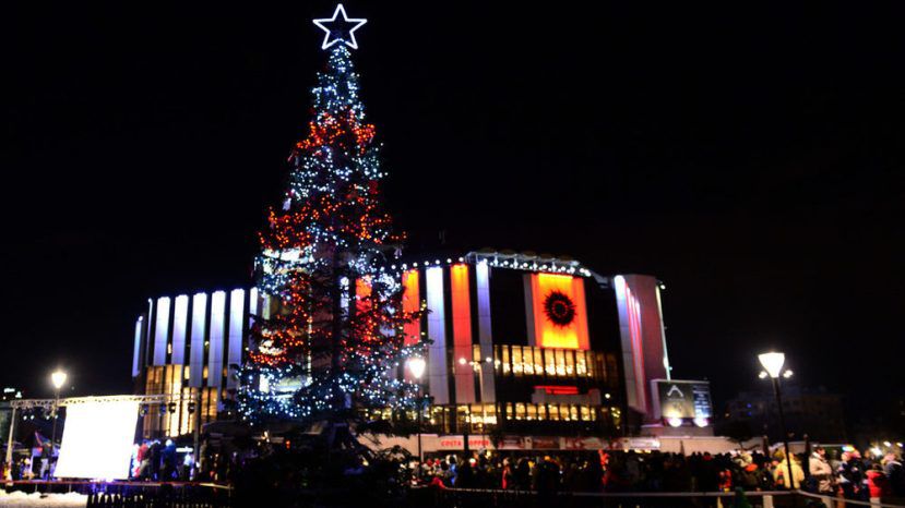 В Софии зажгли рождественскую елку
