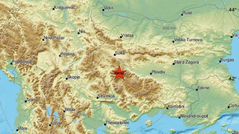 Земетресение от над 4 по Рихтер беше усетено в Югозападна България