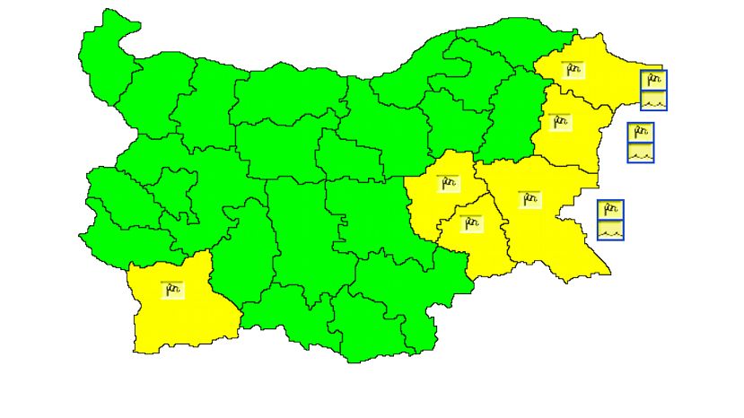 Из-за сильного ветра в 6 областях Болгарии объявлен «желтый» уровень опасности