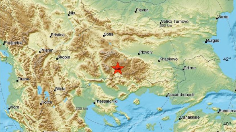 Слабое землетрясение зарегистрировано в Болгарии