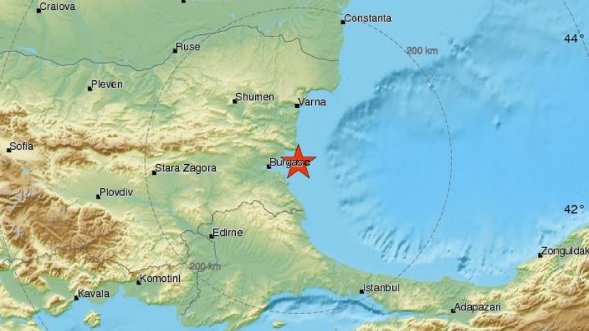 Несколько слабых землетрясений было зарегистрировано вблизи Бургаса
