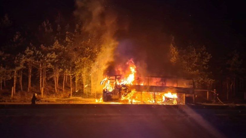 В Болгарии сгорел туристический автобус