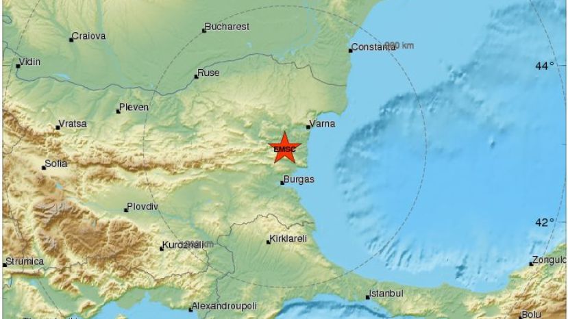 В 45-ти километрах от Варны произошло землетрясение