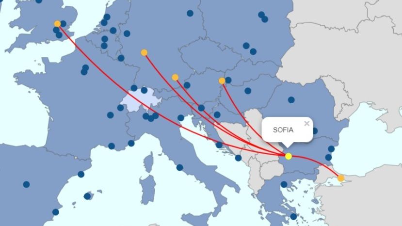 Маршрутът София – Виена е най-натоварената въздушна линия от България