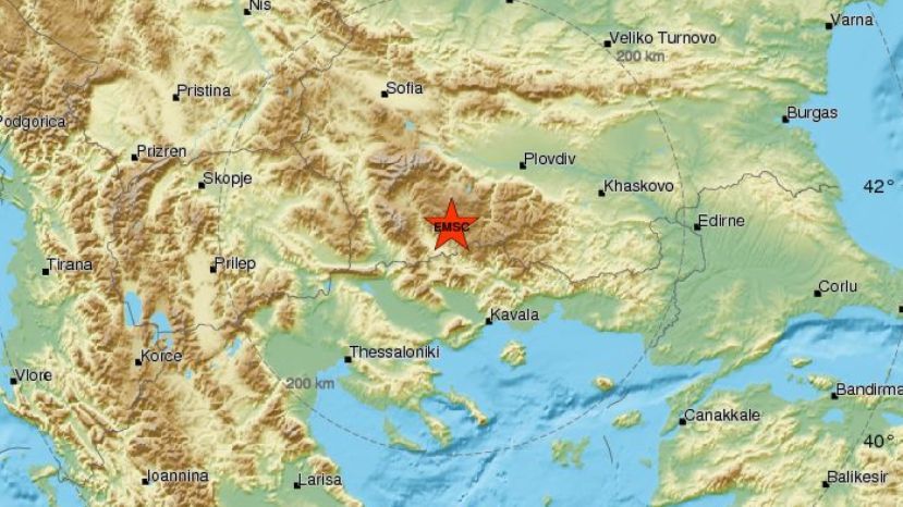 Землетрясение магнитудой 3.2 зарегистрировано на территории Болгарии